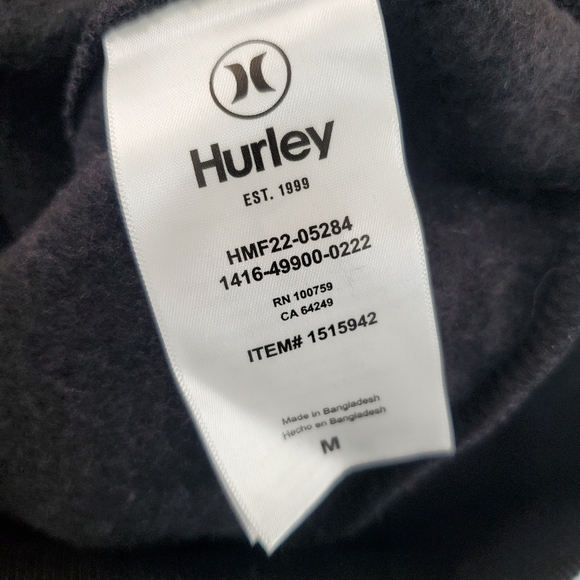 HURLEY Men’s Graphic Hoodie Size Medium - Picture 9 of 11
